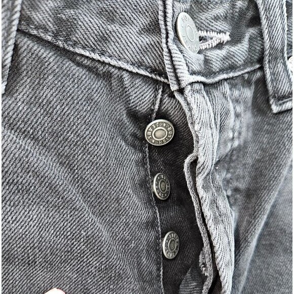 Boyish Tommy Jean Size 27 4 Black High Rise Straight Leg Button Fly Distressed - Picture 7 of 14